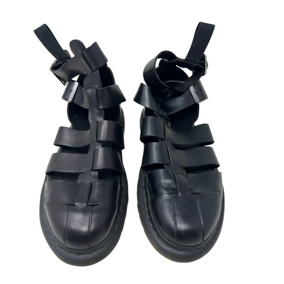Men's Dr. Martens Geraldo Black Leather Buckle Gladiator Sandals 12 - Picture 5 of 7